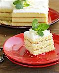 sponge cake with white chocolate and coconut