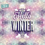 Vintage "Hello Winter" Poster. Vector illustration.
