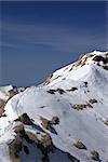 Snow ridge and footpath to the top. Turkey, Central Taurus Mountains, Aladaglar (Anti Taurus).