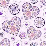 Vector illustration of seamless pattern with abstract hearts