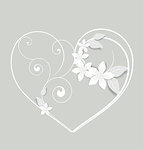 heart decorated with white flowers