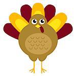 Stylized brown turkey. Vector illustration