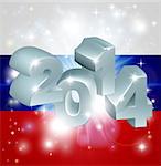Flag of Russian Federation 2014 background. New Year or similar concept