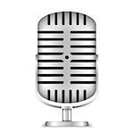 Retro microphone on white background, vector eps10 illustration