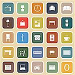 Living room flat icons on light background, stock vector