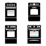 Set of gas stove icons