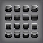 Set of blank black buttons for you designor app.