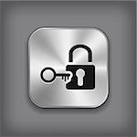 Lock icon - vector metal app button
