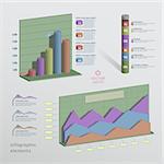 Abstract Infographic Illustration of charts elements. This eps10 vector image file use transparency and blending effects to render effects.