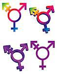 Transgender Symbols Isolated on White Background Illustration