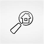 Search house icon, vector eps10 illustration