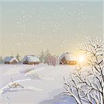 Winter landscape.The illustration contains transparency and effects. EPS10
