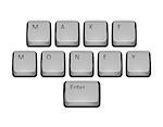 Phrase Make Money on keyboard and enter key. Vector concept illustration.