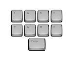 Phrase Take Care on keyboard and enter key. Vector concept illustration