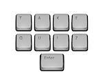 Phrase Take Quiz on keyboard and enter key. Vector concept illustration.