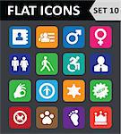 Universal Colorful Flat Icons. Set 10.