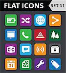 Universal Colorful Flat Icons. Set 11.