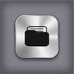 Folder icon - vector metal app button