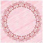 Circular vector pattern with curls as a greeting card