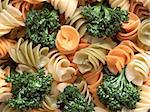 close up of pasta salad food background