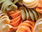 close up of fusilli pasta salad food background