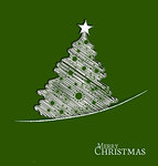 Christmas tree on a green background