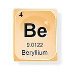 Beryllium, chemical element with atomic number, symbol and weight