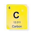 Carbon, chemical element with atomic number, symbol and weight