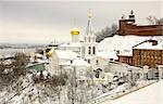 Winter december view of Church Elijah the Prophet and Kremlin Nizhny Novgorod Russia