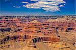 Grand Canyon national park scenic view with blue sky and white clouds