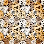 Seamless pattern of circles  in doodle style.