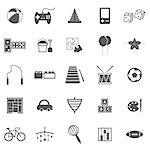 Toy icons on white background, stock vector