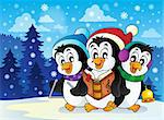 Christmas penguins theme image 2 - eps10 vector illustration.