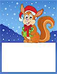 Small frame with Christmas squirrel - eps10 vector illustration.