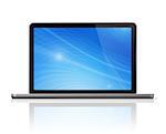3D laptop computer isolated on white with clipping path