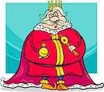 Cartoon Illustration of Funny Fat King Fairytale Fantasy Character