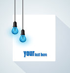 Background with blue bulbs, place for text
