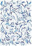 Illustration of abstract floral background in blue colours