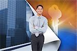 Composite image of smiling asian businessman