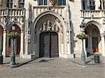 The oldest part of the Brussels Town Hall is its east wing (including the entrance in this photo) which was built from 1402 to 1420.