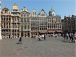 The Grand Place (French) or Grote Markt (Dutch) is the central square of Brussels. It is surrounded by guildhalls (seen here) and other important buildings. The UNESCO World Heritage Site, measuring 223 by 360 ft, is the most important tourist destination in Brussels.