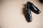 Black Dress Shoes on Carpet