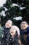 Family enjoying a snowy day