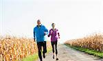 Couple Jogging Outdoors, Baden-Wurttemberg, Germany