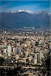 Overview of Santiago from Cerro San Cristobal, Bellavista District, Santiago, Chile