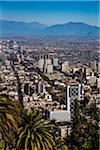 Overview of Santiago from Cerro San Cristobal, Bellavista District, Santiago, Chile