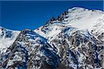 Close-up of snow covered mountain top, the Andes Mountains, Nahuel Huapi National Park (Parque Nacional Nahuel Huapi­), Argentina