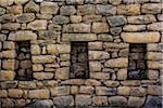 Close-up of structure of stone walls, Machu Picchu, Peru