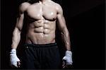 Muscular torso of boxer