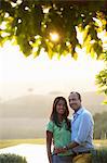 Couple posing for camera